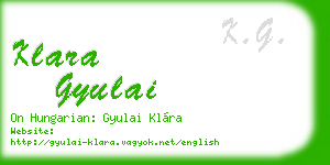 klara gyulai business card