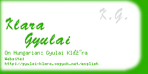 klara gyulai business card